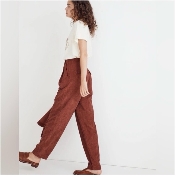 Madewell | Corduroy High-Rise Tapered Pants Dusty Redwood NG506 - Picture 2 of 5